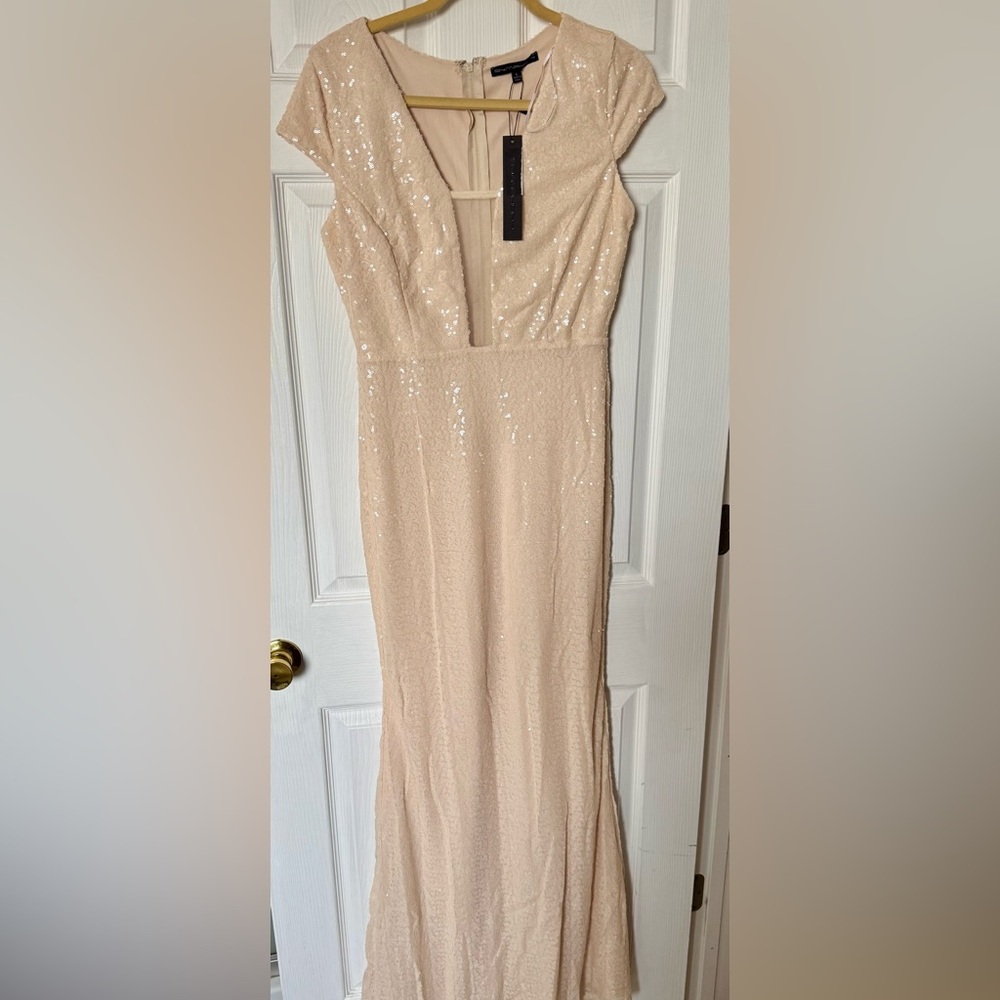 Nude Full Length Sequin Gown (E4)
